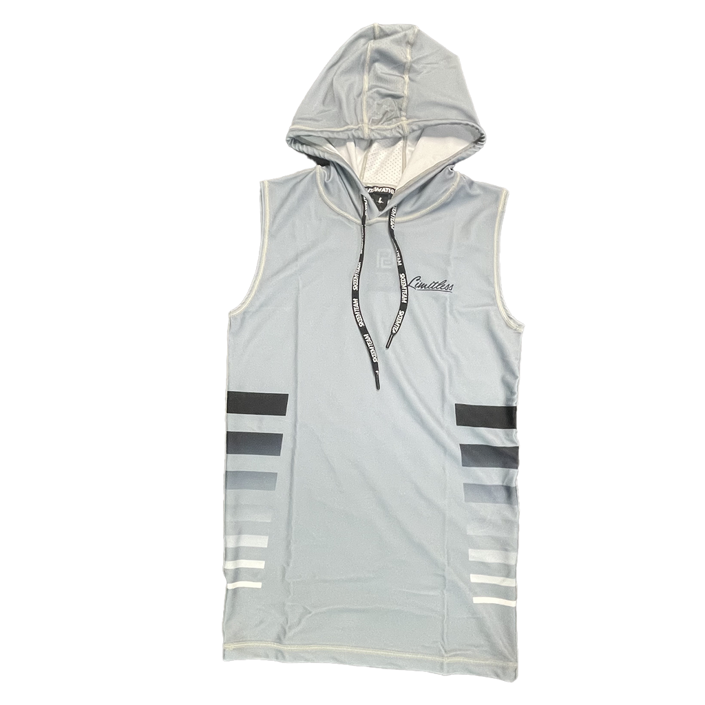 "Limitless" Compression Sleeveless Hoodie (Grey)