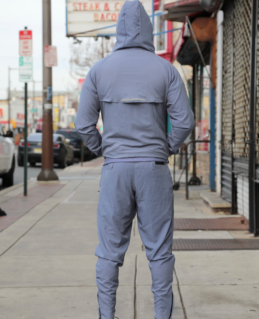 "Flex Suit" Cross Training Sweat Suit-Zip Top (Grey)