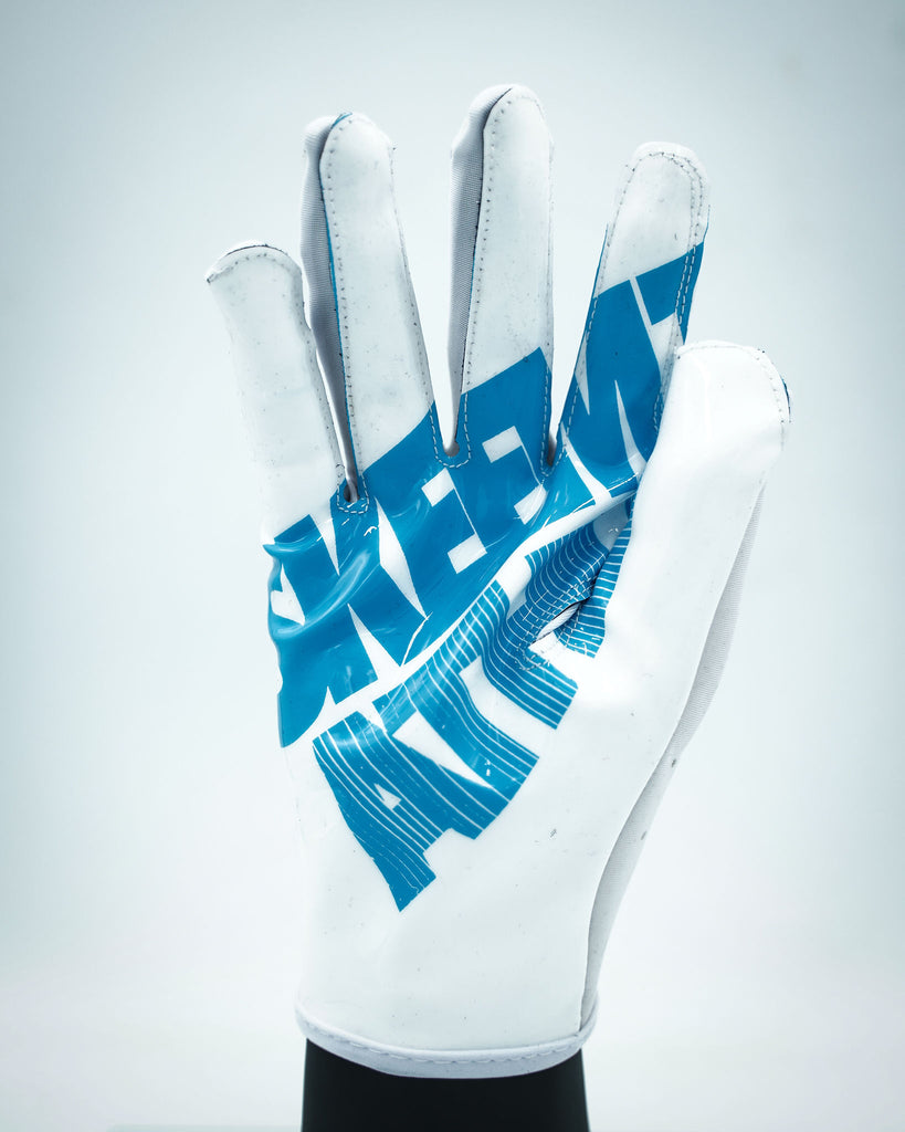 Skeemteam Football Gloves "White/Electric Blue"