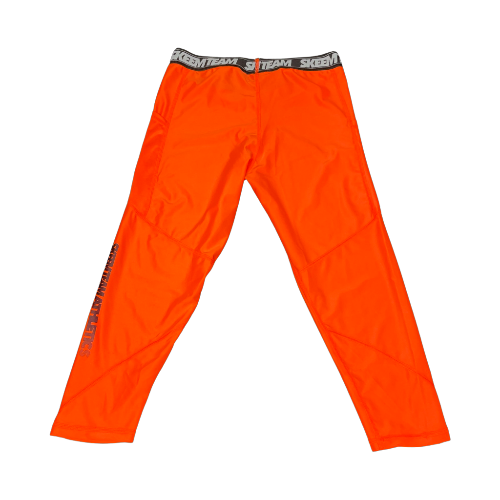 3 4 Length Compression Tights Neon Orange