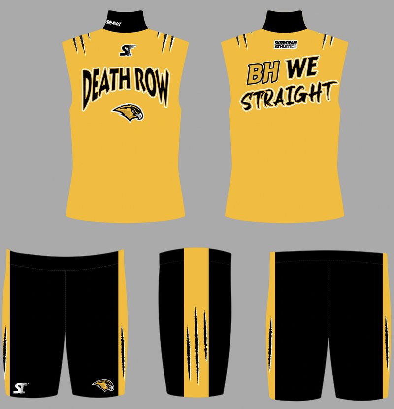 Custom 7v7 / Flag Football - Death Row - Sublimated Singlet + Shorts by SkeemTeam Athletics, Philadelphia