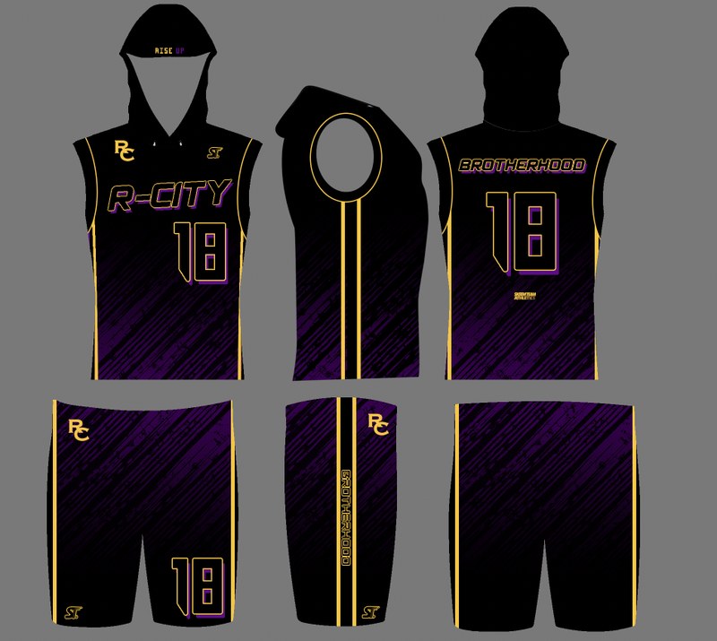 Custom 7v7 / Flag Football - R-City - Sublimated Sleeveless Hoodie + Shorts by SkeemTeam Athletics, Philadelphia