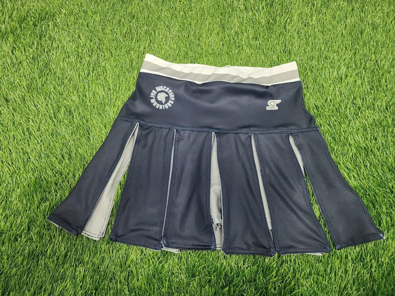 Custom Cheer and Dance - Discovery Warriors - Navy/Gray Pleated Skirt by SkeemTeam Athletics, Philadelphia