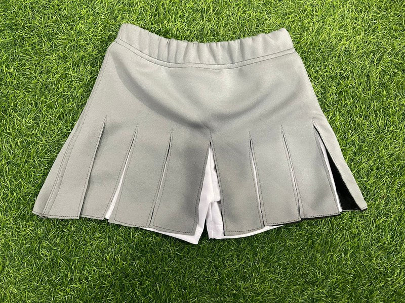Custom Cheer and Dance - Program Set - Gray/White/Black Pleated Skirt by SkeemTeam Athletics, Philadelphia