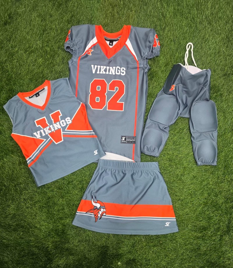 Custom Cheer and Dance - Vikings - Gray/Orange Program Set by SkeemTeam Athletics, Philadelphia