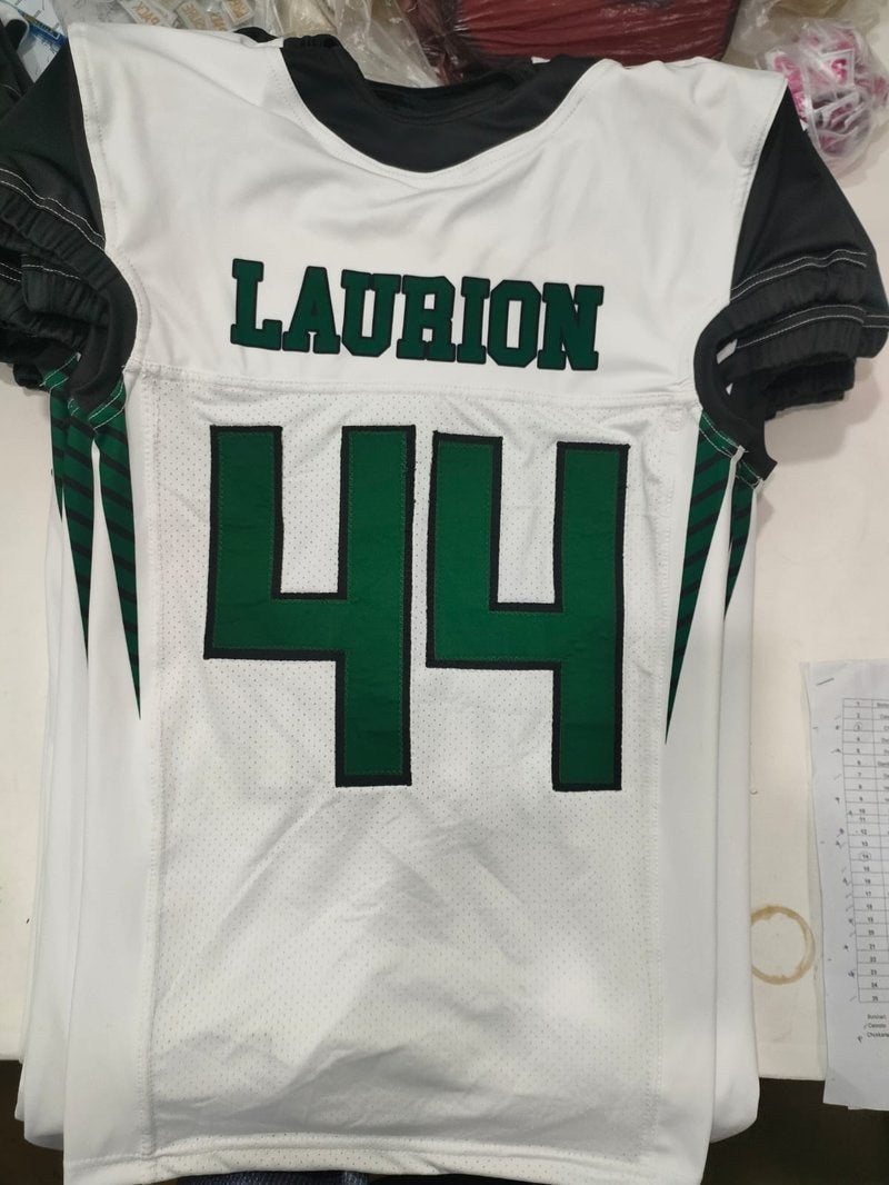 Custom Football - Lambo Warriors - Sublimated Jersey (Green/White) by SkeemTeam Athletics, Philadelphia