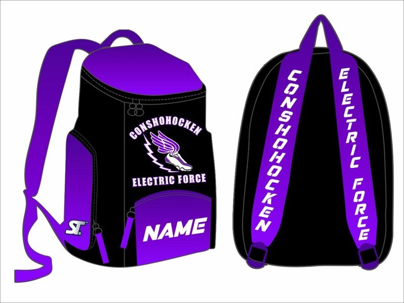 Custom Team Travel Gear - Conshohocken Electric Force - Drawstring Backpack by SkeemTeam Athletics, Philadelphia
