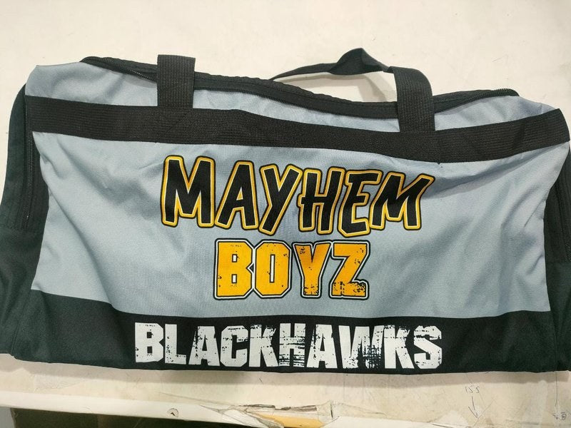 Custom Team Travel Gear - Mayhem Boyz Blackhawks - Team Duffel Bag by SkeemTeam Athletics, Philadelphia