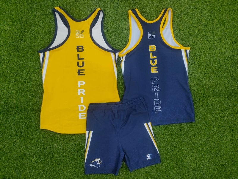 Custom Track and Field - Blue Pride Track - Sublimated Singlet + Shorts by SkeemTeam Athletics, Philadelphia