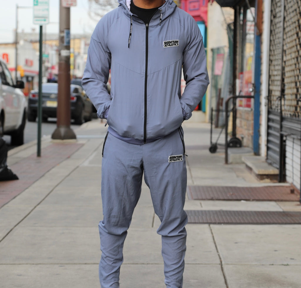 "Flex Suit" Cross Training Sweat Suit-Zip Top (Grey)