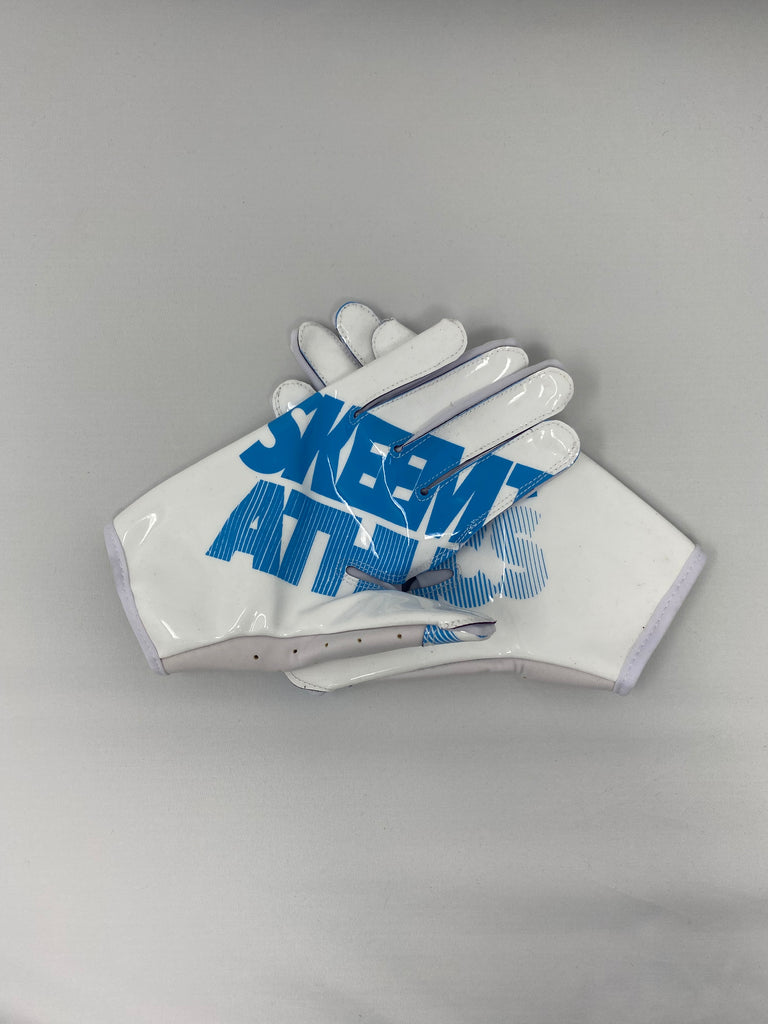 Skeemteam Football Gloves "White/Electric Blue"